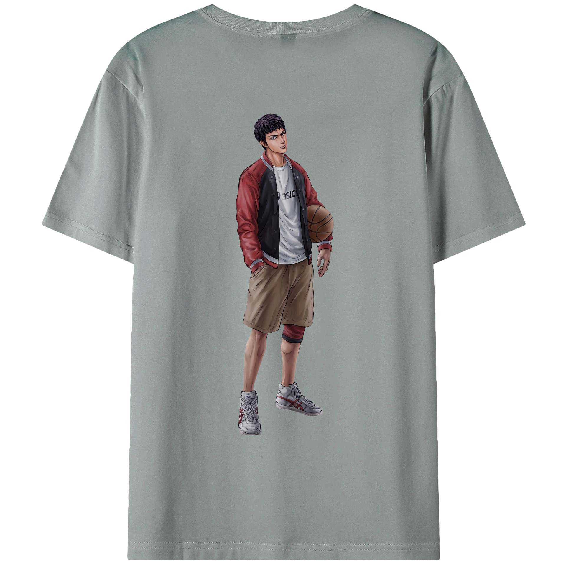 （画像用） SLAM DUNK／スラムダンク 綿100％ メンズ半袖Tシャツ（バックプリント） 通気性